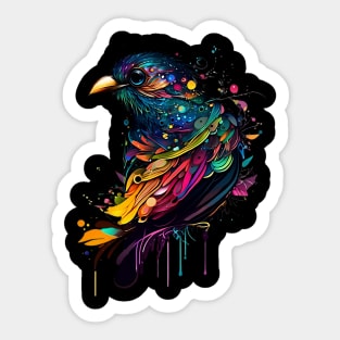 Colorful Abstract Bird Sticker